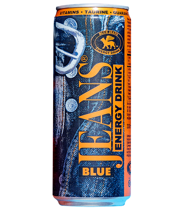 Blue Jeans Energy Drink can